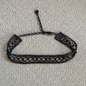 Elegant Black Woven Choker Necklace with Intricate Design
